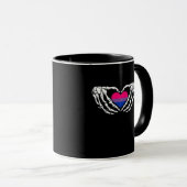 Bisexual Pride Skeleton Halloween Bi Goth Heart Cl Tasse (VorderseiteRechts)