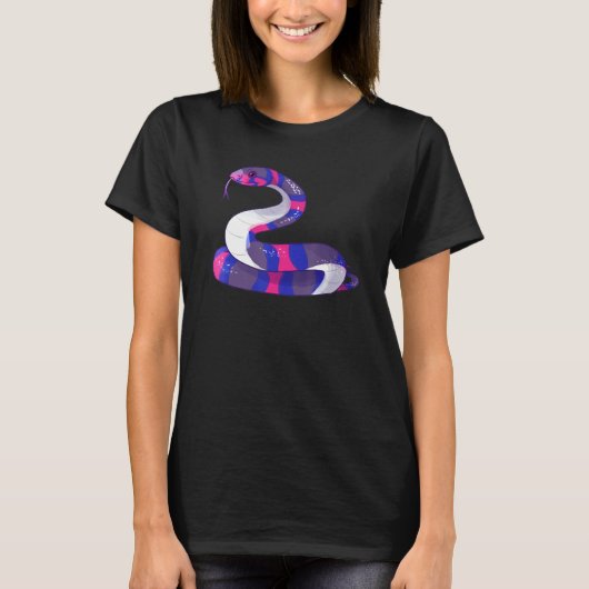 Bisexual Pride Snake Lgbt Bisexual Flag Snakes Rep T-Shirt (Vorderseite)