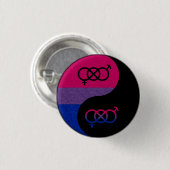 Bisexual Pride Yin und Yang-Symbol im Stolperflagg Button (Vorne & Hinten)