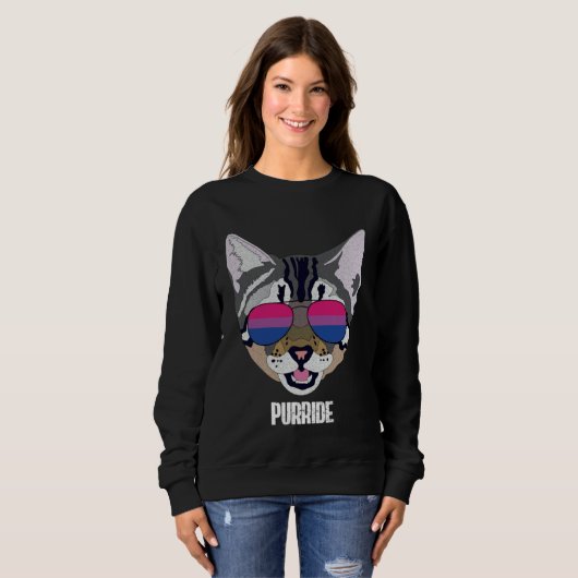 Bisexual Purride Bi Pride Cat Sweatshirt (Vorne ganz)