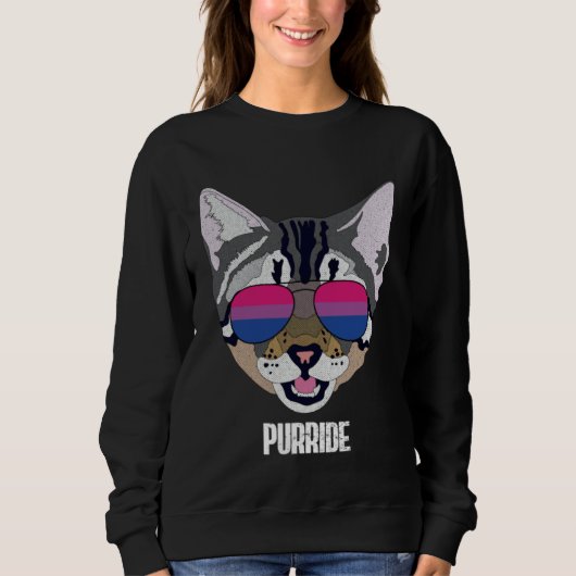 Bisexual Purride Bi Pride Cat Sweatshirt (Vorderseite)