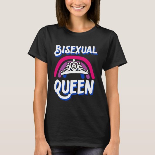 Bisexual Queen Minimalist Bisexual Pride Flag Rain T-Shirt (Vorderseite)