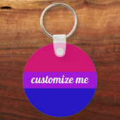 Bisexual Rainbow Flag Monogram Schlüsselanhänger (Vorderseite)