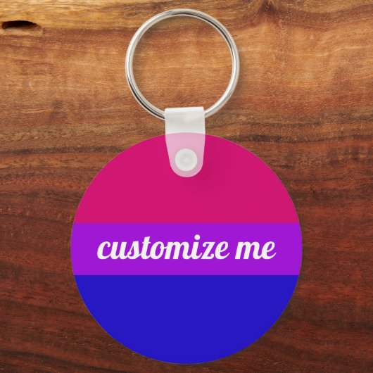 Bisexual Rainbow Flag Monogram Schlüsselanhänger (Vorderseite)