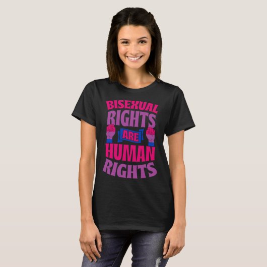 Bisexual Rights Are Human Rights Protest March Bi  T-Shirt (Vorne ganz)