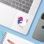 Bisexual Rooster Aufkleber (Laptop mit iPhone)