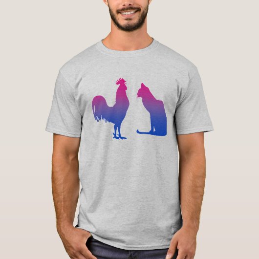 Bisexual Rooster und Kitty T-Shirt (Vorderseite)