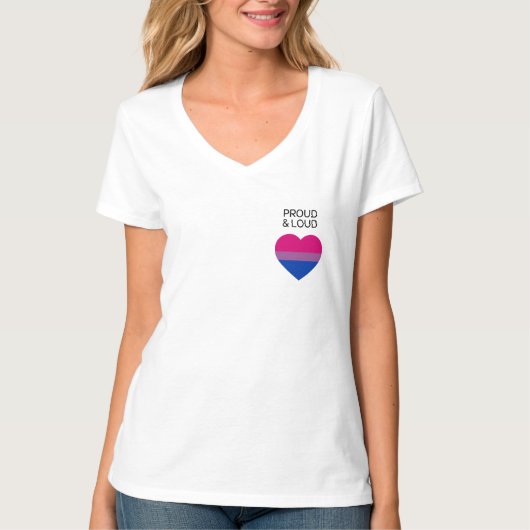 Bisexual Stolz Herz T - Shirt (Vorderseite)