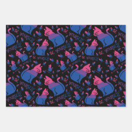 Bisexual Stolz Katze - Seien Sie sich selbst Geschenkpapier Set