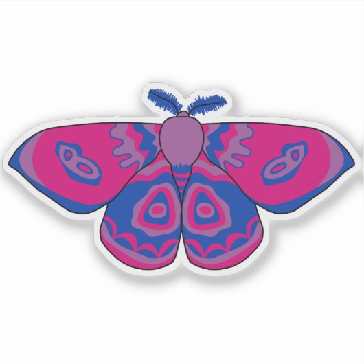 Bisexual Stolz Moth Aufkleber (Vorderseite)