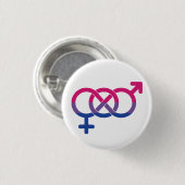 Bisexual-Symbol und Flaggen-Abzeichen Button (Vorne & Hinten)