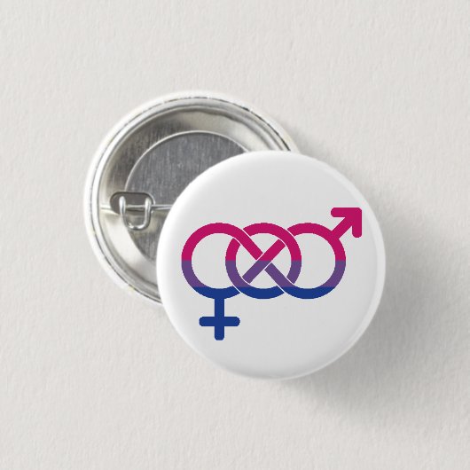 Bisexual-Symbol und Flaggen-Abzeichen Button (Vorne & Hinten)