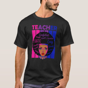 Bisexual Teacher lgbt Q Afro Frau subtile Bi Pride T-Shirt
