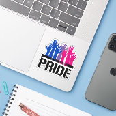 Bisexual Together Pride Aufkleber (Laptop mit iPhone)