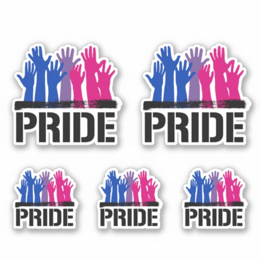 Bisexual Together Pride Aufkleber (Vorderseite)