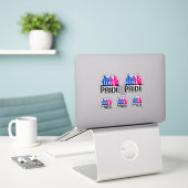 Bisexual Together Pride Aufkleber (Laptop auf Schreibtisch)
