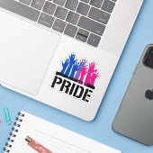 Bisexual Together Pride Aufkleber (Laptop mit iPhone)