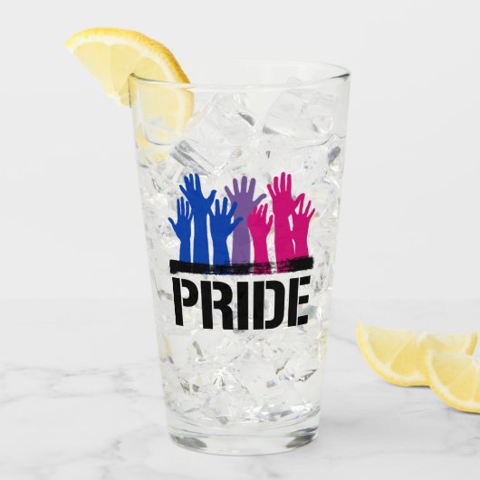 Bisexual Together Pride Glas (Vorderseite Ice)