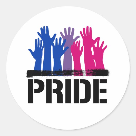 Bisexual Together Pride Runder Aufkleber (Vorderseite)