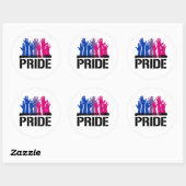 Bisexual Together Pride Runder Aufkleber (Blatt)