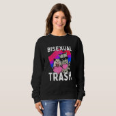 Bisexual Trash  Gay Pride Rainbow LGBT Raccoon Pos Sweatshirt (Vorne ganz)