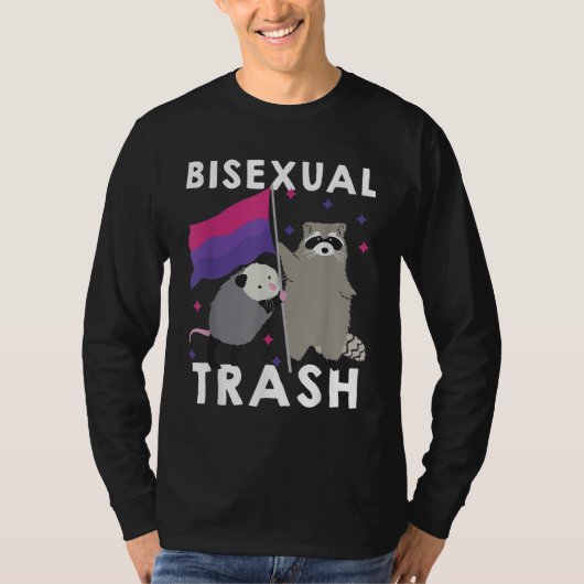 Bisexual Trash Gay Pride Rainbow LGBT Raccoon T-Shirt (Vorderseite)