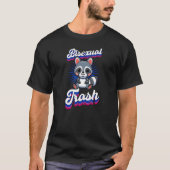 Bisexual Trash Niedlich Raccoon Bisexual Prix Joke T-Shirt (Vorderseite)