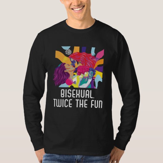 Bisexual Twice The Fun Rainbow Pride Bisexuality L T-Shirt (Vorderseite)