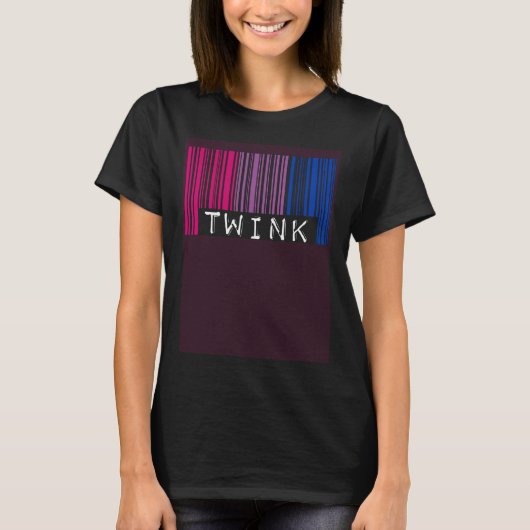Bisexual Twink Barcode Bisexual Pride Flag Aesthet T-Shirt (Vorderseite)