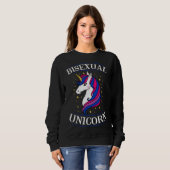 Bisexual Unicorn Elegant Magical Bisexual Pride Lo Sweatshirt (Vorne ganz)