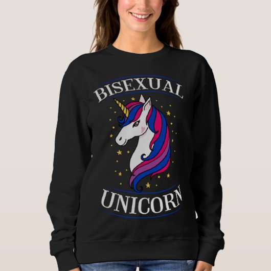 Bisexual Unicorn Elegant Magical Bisexual Pride Lo Sweatshirt (Vorderseite)