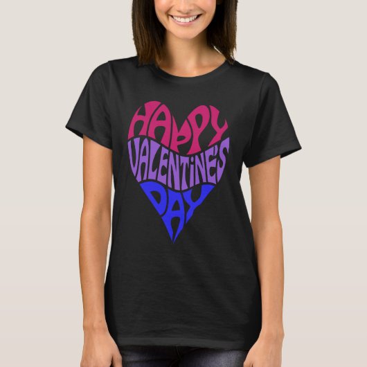 Bisexual Valentine's Day Bi Pride LGBTQ LGBT Heart T-Shirt (Vorderseite)