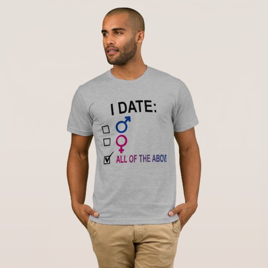 Bisexual verabredete Präferenz-Checkliste T-Shirt (Vorne ganz)