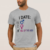 Bisexual verabredete Präferenz-Checkliste T-Shirt (Vorderseite)
