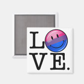 Bisexualität Flag in der Word-Liebe Magnet (Vorderseite/Rückseite)