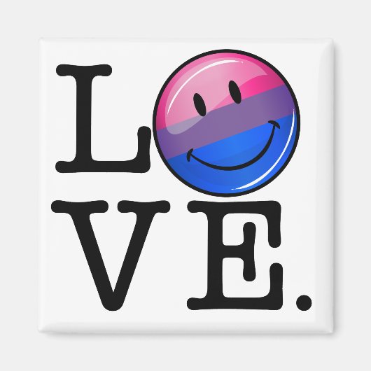 Bisexualität Flag in der Word-Liebe Magnet (Vorne)