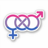 Bisexualität Geschlechtersymbol Aufkleber (Vorderseite)