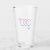 Bisexualität Geschlechtersymbol Glas (Rückseite)