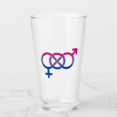 Bisexualität Geschlechtersymbol Glas (Vorderseite)