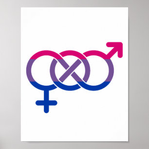 Bisexualität Geschlechtersymbol Poster