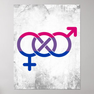 Bisexualität Geschlechtersymbol Poster