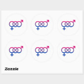 Bisexualität Geschlechtersymbol Runder Aufkleber (Blatt)