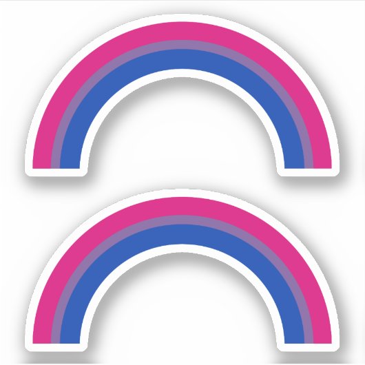 Bisexualität Pride Rainbow Aufkleber (Vorderseite)