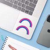 Bisexualität Pride Rainbow Aufkleber (Laptop mit iPhone)