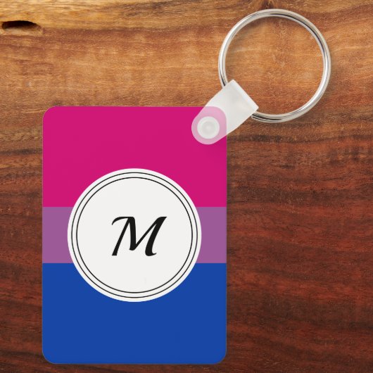 Bisexualität Stolperflagge mit einem benutzerdefin Schlüsselanhänger (Rückseite)