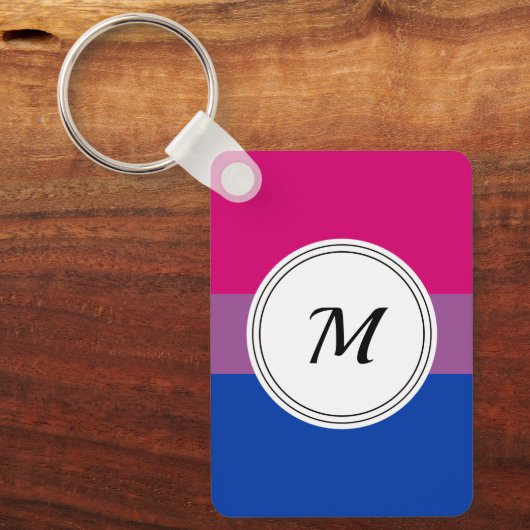 Bisexualität Stolperflagge mit einem benutzerdefin Schlüsselanhänger (Vorderseite)