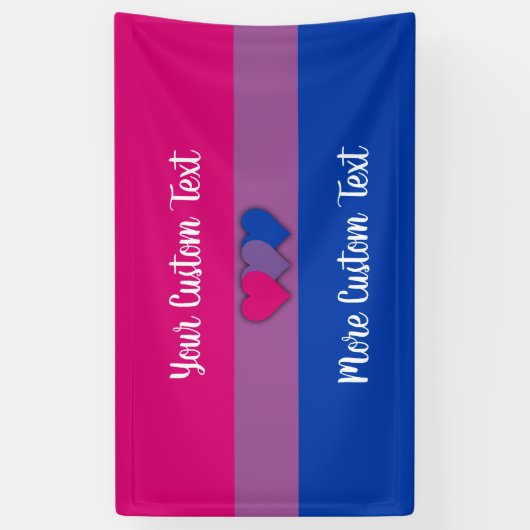 Bisexualität Stolperflagge mit Textbanner Banner (Vertikal)