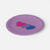 Bisexualität stolz auf die Papierherzen Teller (Schrägansicht)