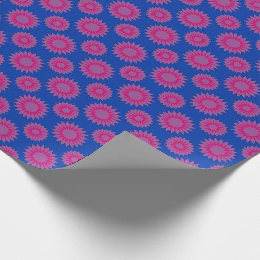 Bisexualität Stolz Farben / Blaue Blume Muster wra Geschenkpapier (Ecke)