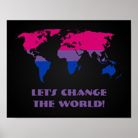 Bisexualität Stolz Weltkarte Mapposter Poster (Vorne)